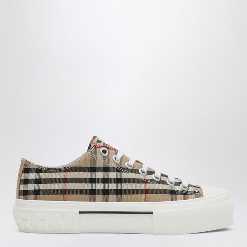 Flacher beigefarbener Sneaker mit Vintage-Check - Burberry - Modalova