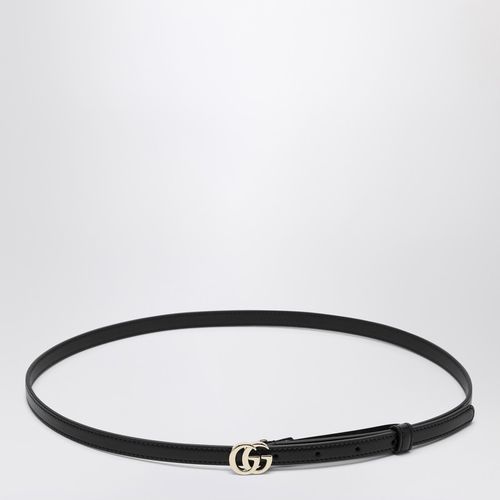 Slim GG Milano black leather belt - GUCCI - Modalova