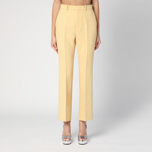 Cream coloured wool crêpe trousers - GUCCI - Modalova