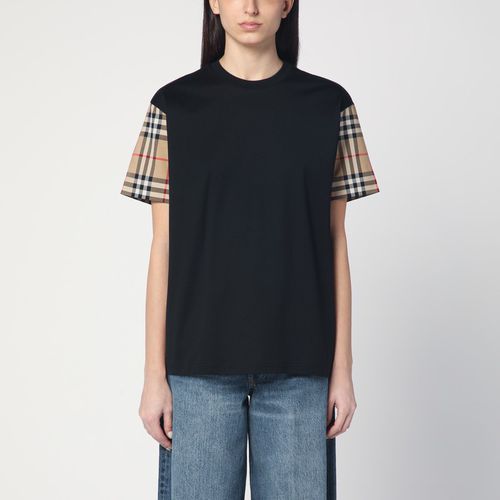 T-shirt with check pattern sleeves - Burberry - Modalova