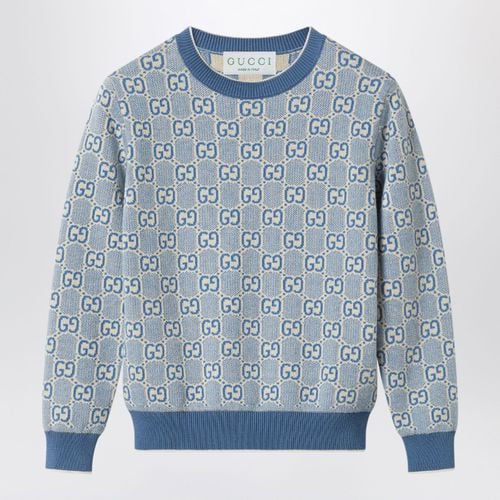 GG jacquard sweater blue/ivory - GUCCI - Modalova