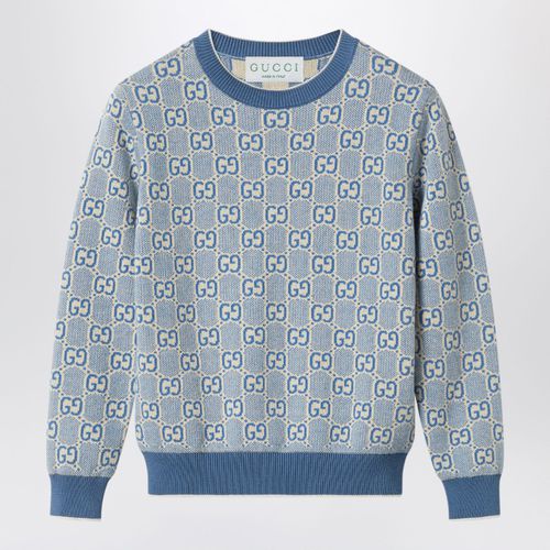 Maglione GG jacquard blu/avorio - GUCCI - Modalova