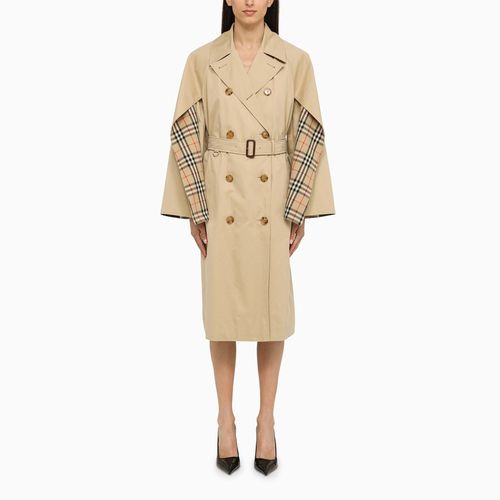 Trench doppiopetto miele in cotone - Burberry - Modalova