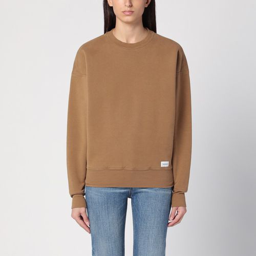 Caramel coloured plush cotton sweatshirt - Saint Laurent - Modalova