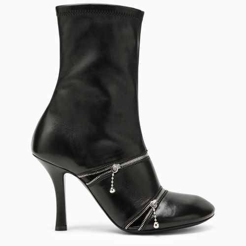 Black leather Peep boot with zips - Burberry - Modalova