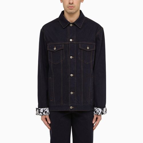 Indigo denim jacket with contrasting cuffs - Burberry - Modalova