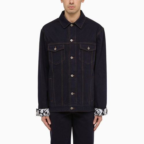 Indigo denim jacket with contrasting cuffs - Burberry - Modalova