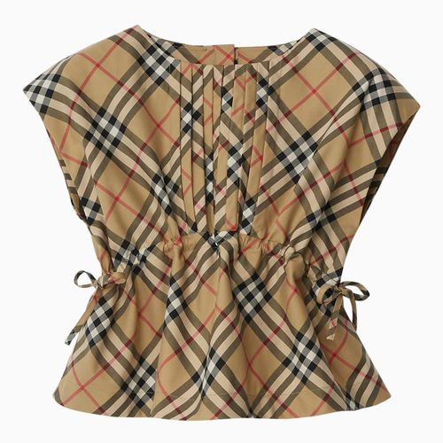 Top beige motivo Check in cotone - Burberry - Modalova