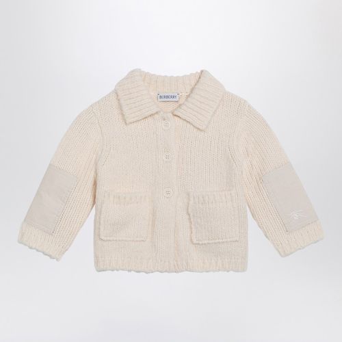 Cardigan bianco in lana - Burberry - Modalova