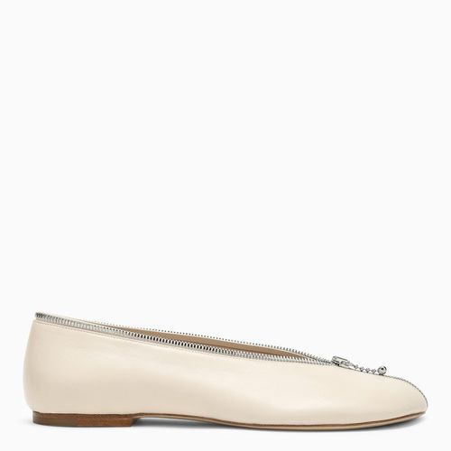 Ballerina Sadler con cerniera beige chiaro in pelle - Burberry - Modalova