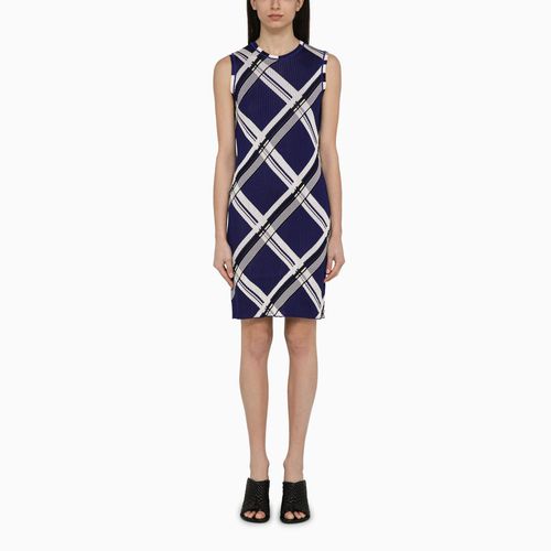 Blue sleeveless silk check dress - Burberry - Modalova