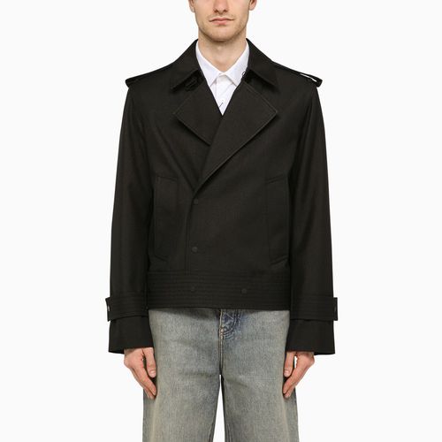 Trench corto nero in misto seta - Burberry - Modalova