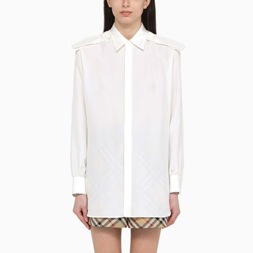 White silk grain-coloured shirt - Burberry - Modalova