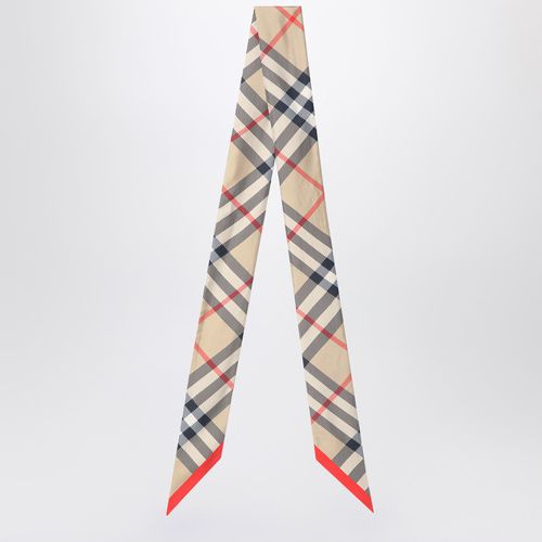 Thin silk scarf with Check pattern - Burberry - Modalova