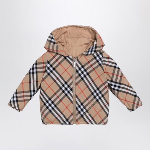 Beigefarbene beidseitig tragbare Jacke mit Karomuster - Burberry - Modalova