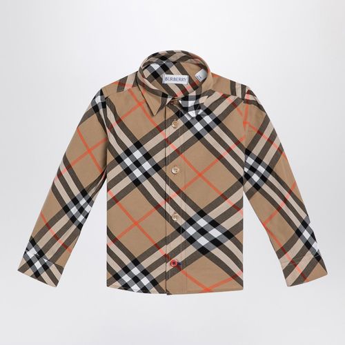 Camicia beige motivo Check in cotone - Burberry - Modalova