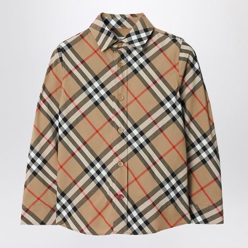 Camicia beige motivo Check in cotone - Burberry - Modalova