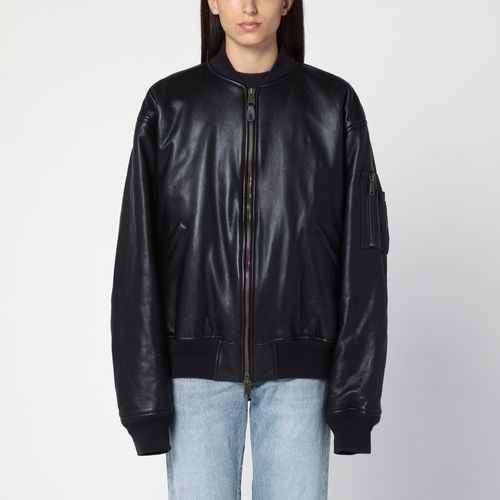 Black leather bomber jacket - Balenciaga - Modalova