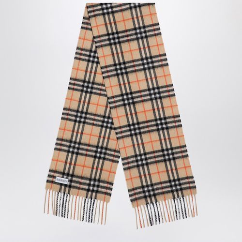 Beige cashmere check scarf - Burberry - Modalova