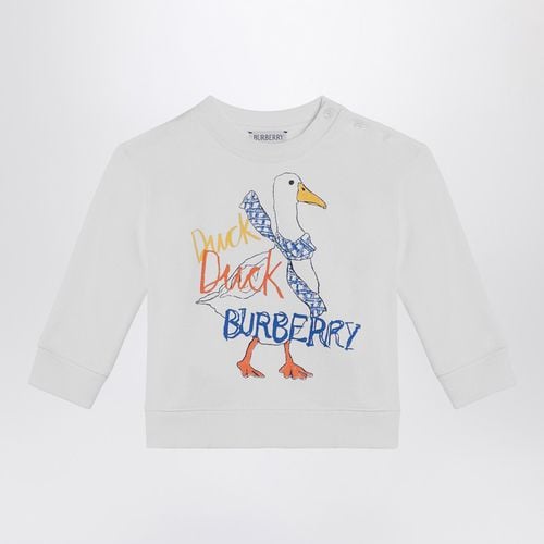 Weißes Sweatshirt mit Logodruck - Burberry - Modalova