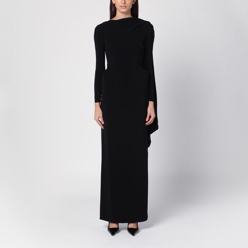 Black stretch crêpe cape dress - Balenciaga - Modalova