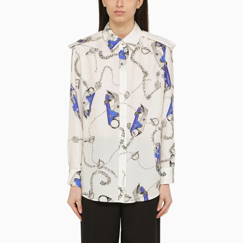 White shirt with blue silk pattern - Burberry - Modalova