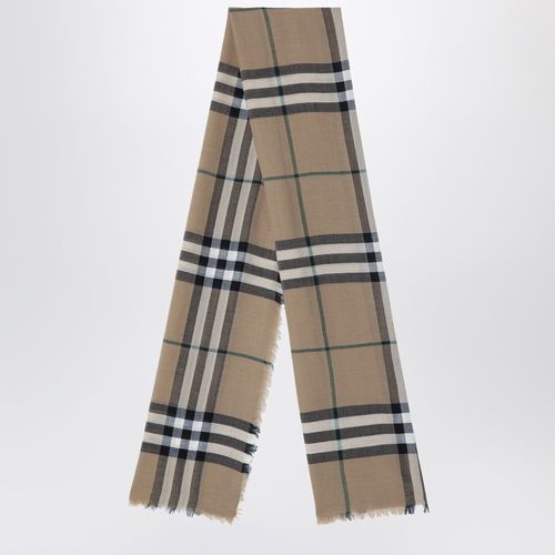 Beige Check Pattern Scarf - Burberry - Modalova