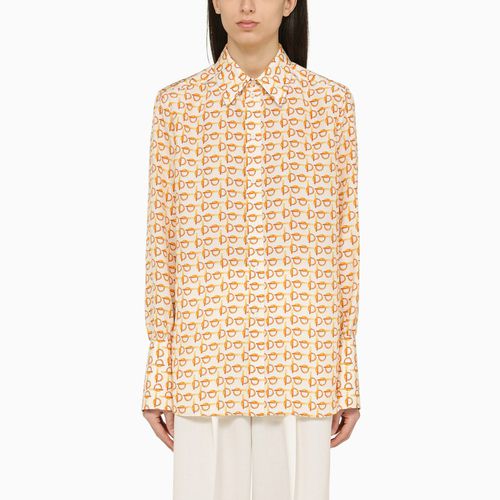 White shirt with gold silk motif - Burberry - Modalova