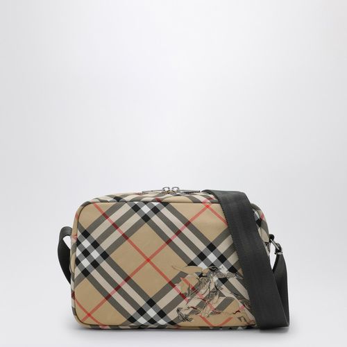 Borsa a tracolla beige motivo Check - Burberry - Modalova