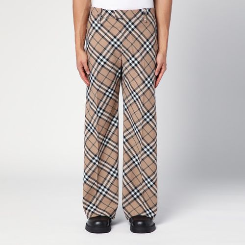 Pantalone motivo Check in misto lana - Burberry - Modalova