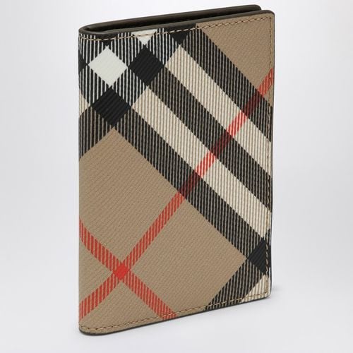 Portacarte a libro beige motivo Check - Burberry - Modalova