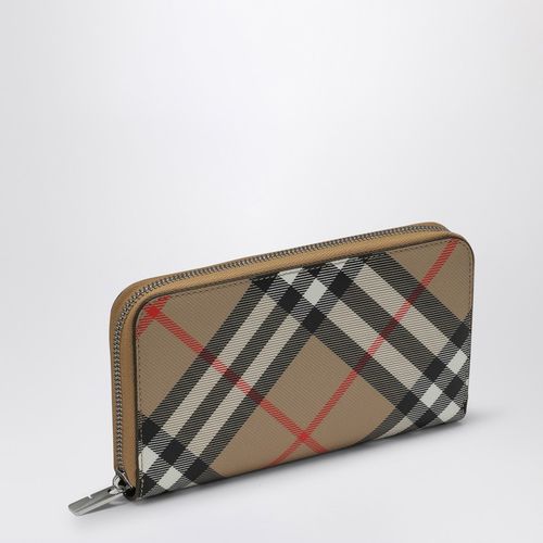 Check pattern beige zipped wallet - Burberry - Modalova