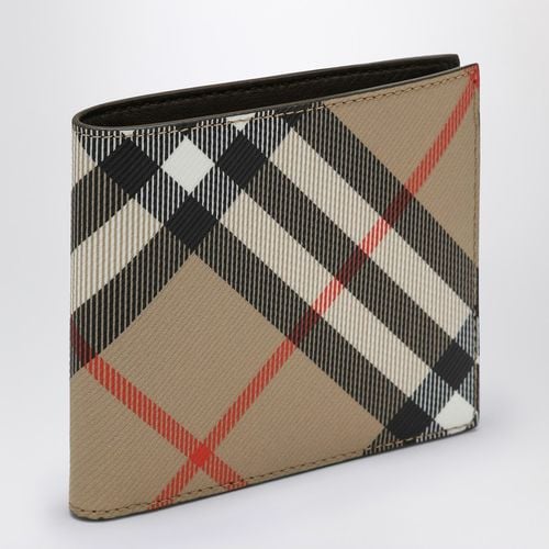 Check pattern beige folding wallet - Burberry - Modalova