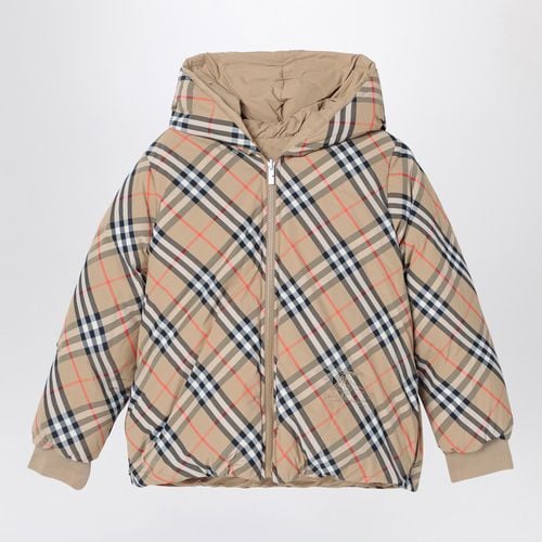 Beigefarbene beidseitig tragbare Jacke mit Karomuster - Burberry - Modalova