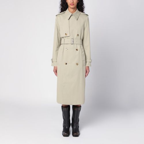 Trench doppiopetto con cintura greige - Burberry - Modalova