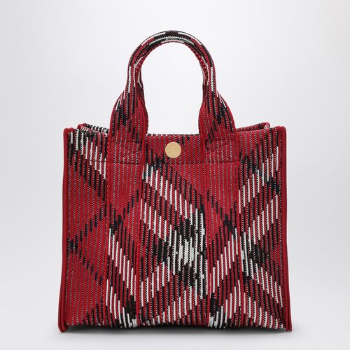 Borsa Tote mini lavorata a maglia motivo Check - Burberry - Modalova