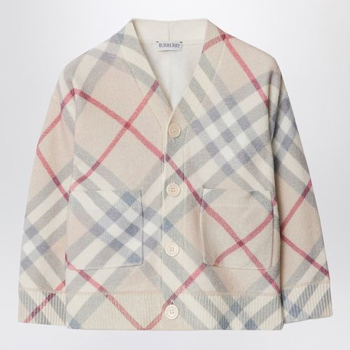 Cardigan motivo Check chiaro - Burberry - Modalova