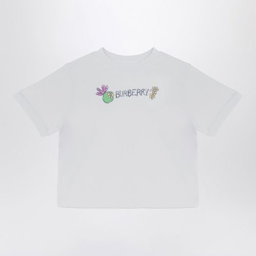 White crew-neck T-shirt with logo - Burberry - Modalova