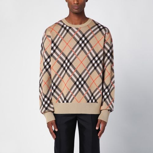 Wollmischpullover mit Karomuster - Burberry - Modalova