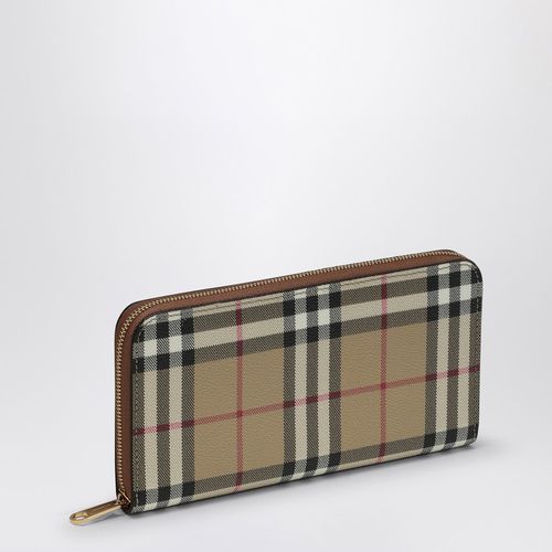 Check pattern beige zipped wallet - Burberry - Modalova