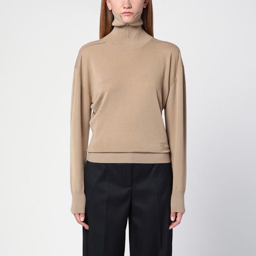 Beige wool turtleneck sweater - Burberry - Modalova