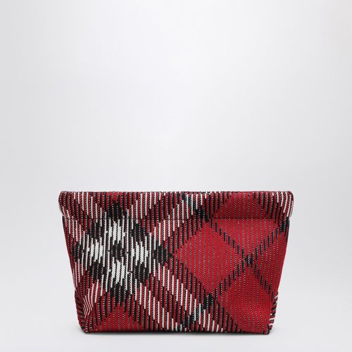 Pochette con motivo Check rossa - Burberry - Modalova