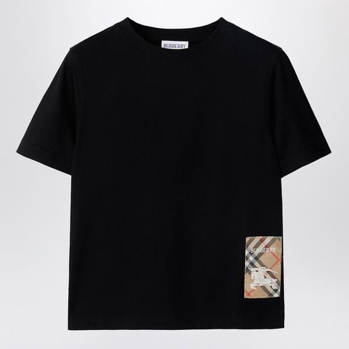 T-shirt nera in cotone - Burberry - Modalova