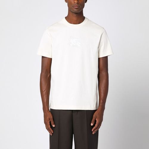 Ivory cotton T-shirt with logo print - Burberry - Modalova