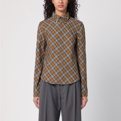 Rostfarbene Baumwollbluse mit Karomuster - Burberry - Modalova