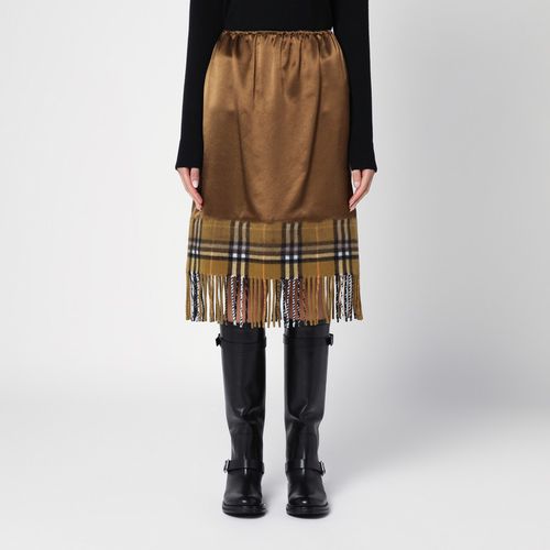 Satin skirt with Check panel - Burberry - Modalova