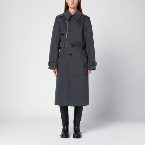 Long ash-coloured cotton and nylon trench coat - Burberry - Modalova