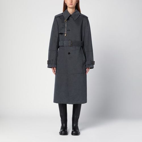 Trench lungo color cenere in cotone e nylon - Burberry - Modalova