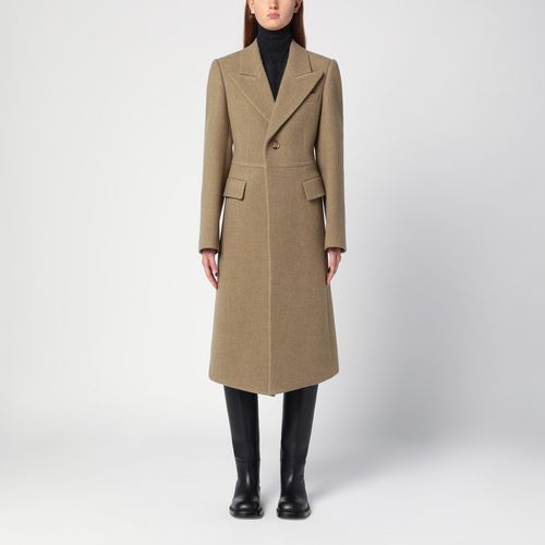 Beige single-breasted wool coat - Burberry - Modalova