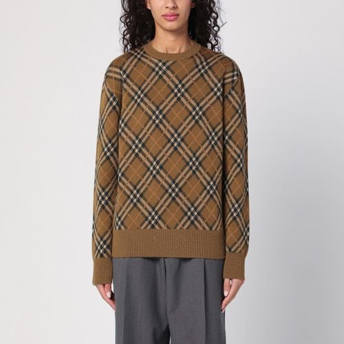 Brauner Pullover aus Wolle und Mohair mit Karomuster - Burberry - Modalova